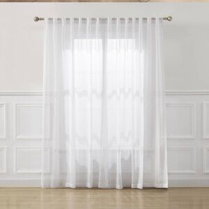 NWT Lush Decor Scalia White  Sheer Lace Curtain Panels textured stripe 1 pair